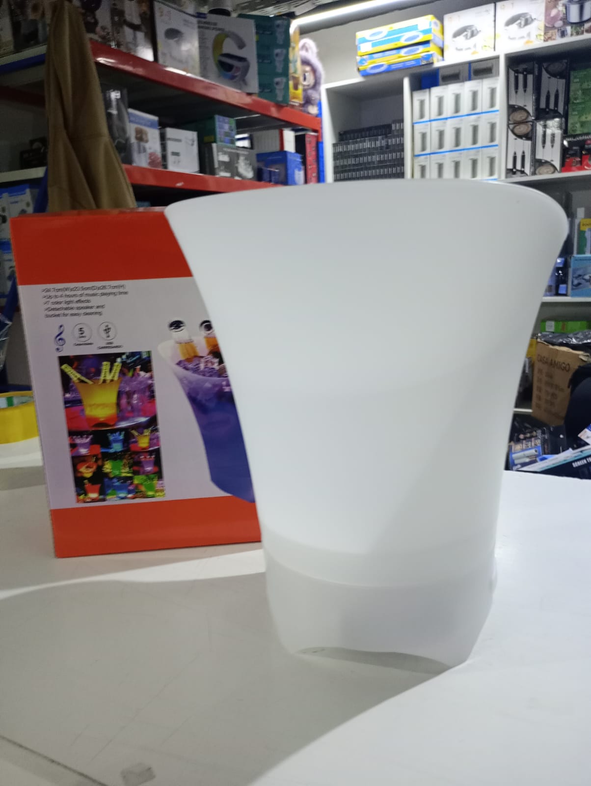 Cubeta Hielera Con Luz Led Y Parlante