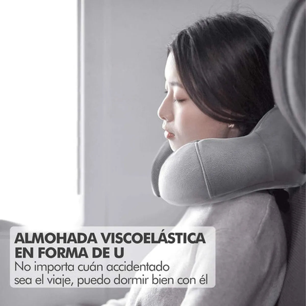 Almohada de viaje para el cuello, gris