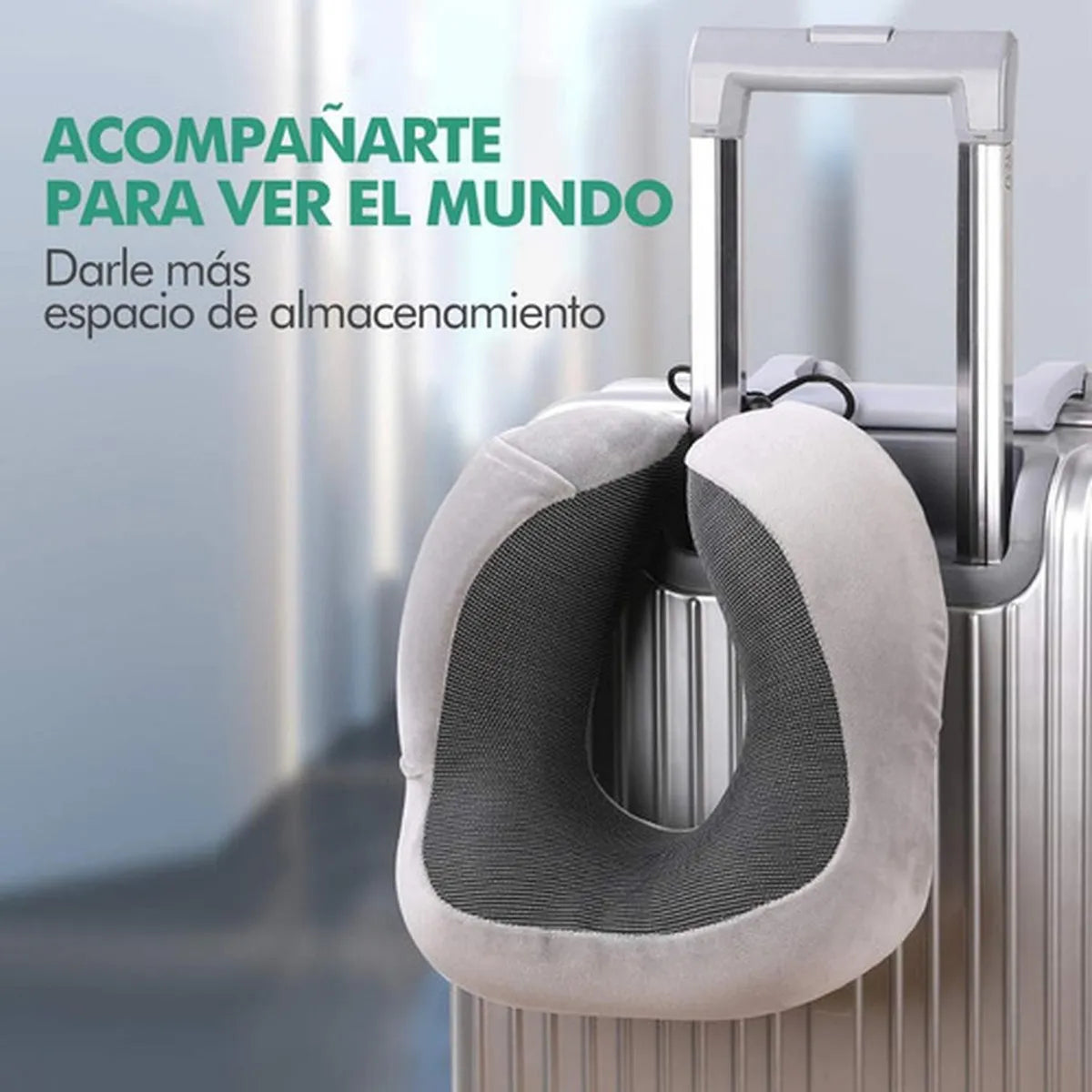 Almohada de viaje para el cuello, gris