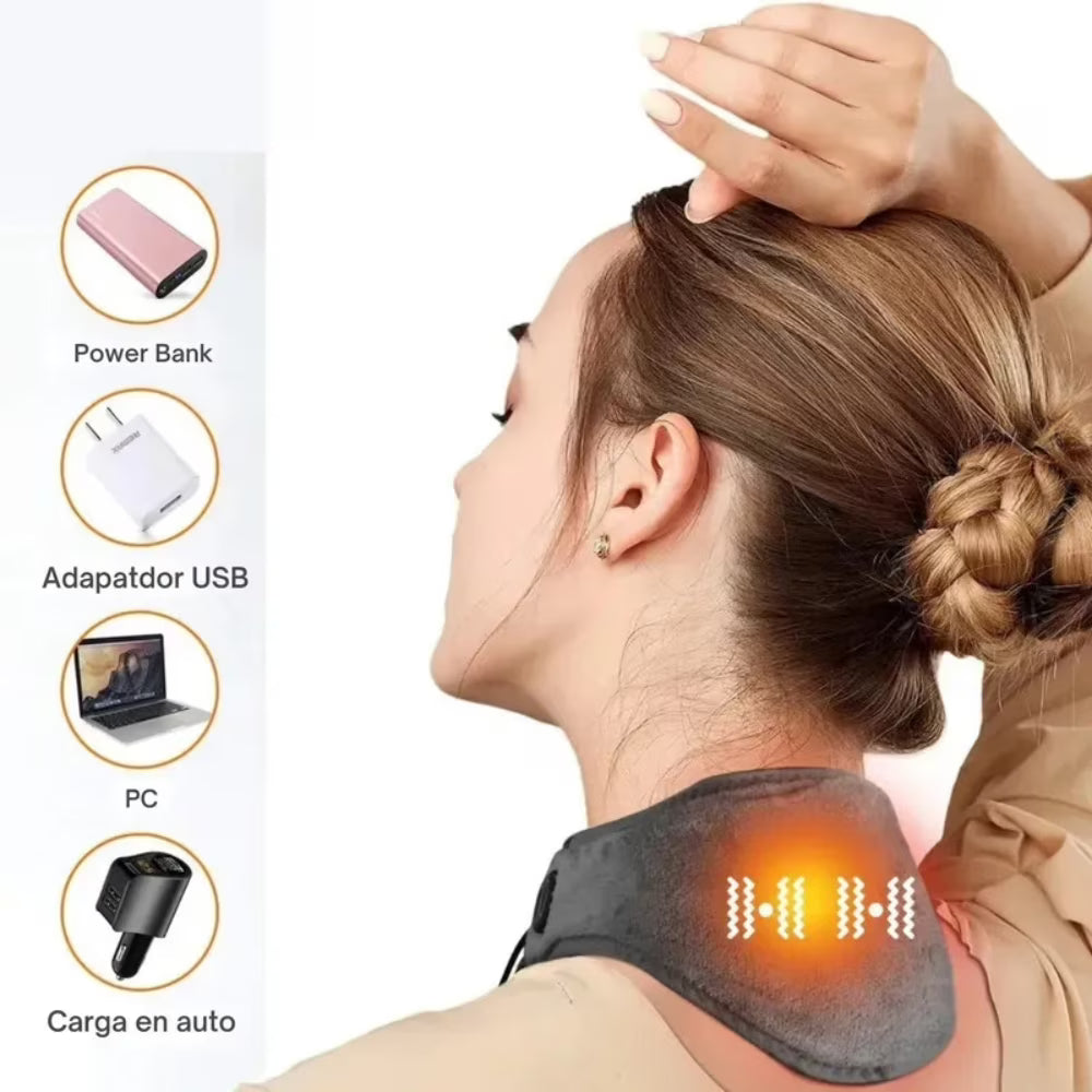 Masajeador Térmico Cuello Vibración USB