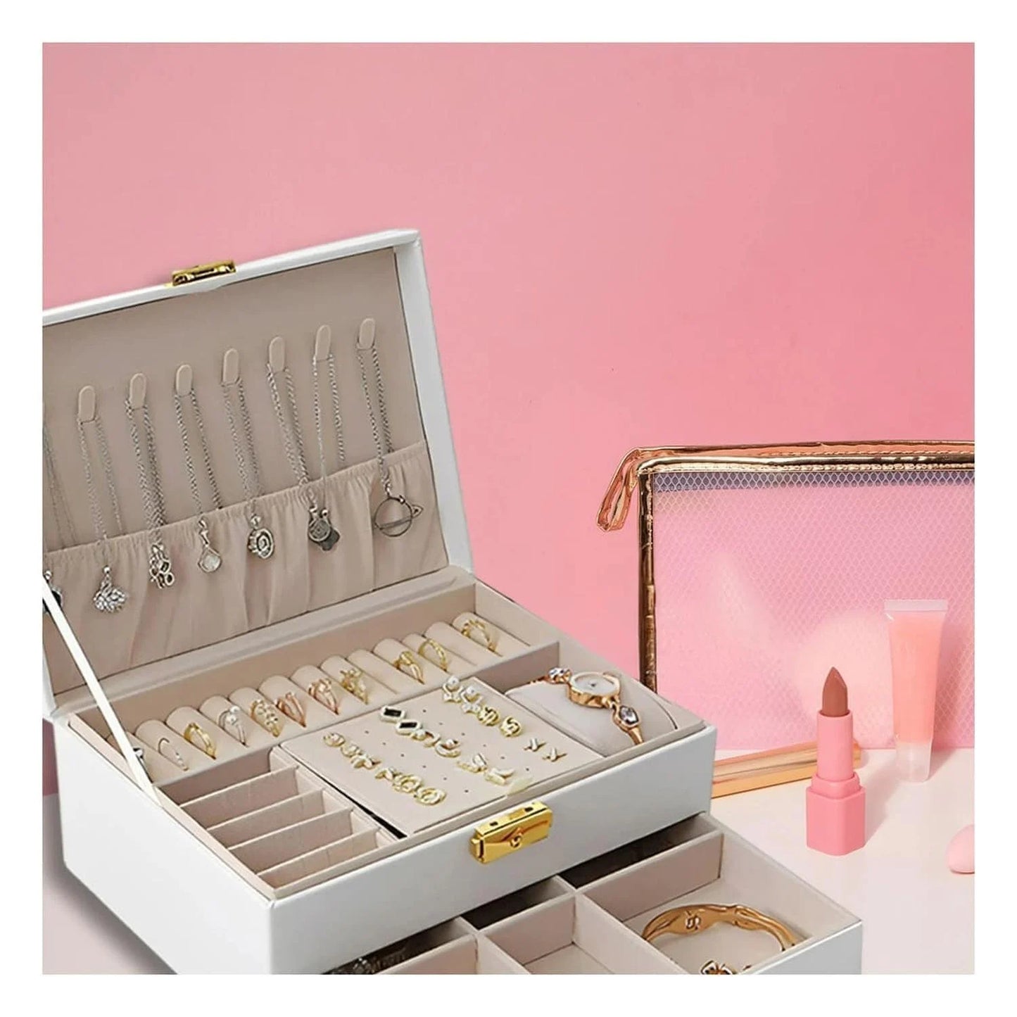 Caja Joyero Organizadora  Doble Capa