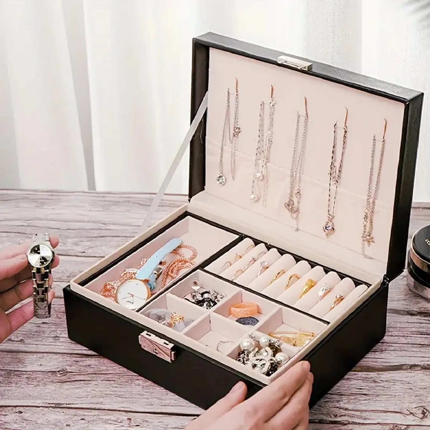 Caja Joyero Organizadora  Doble Capa